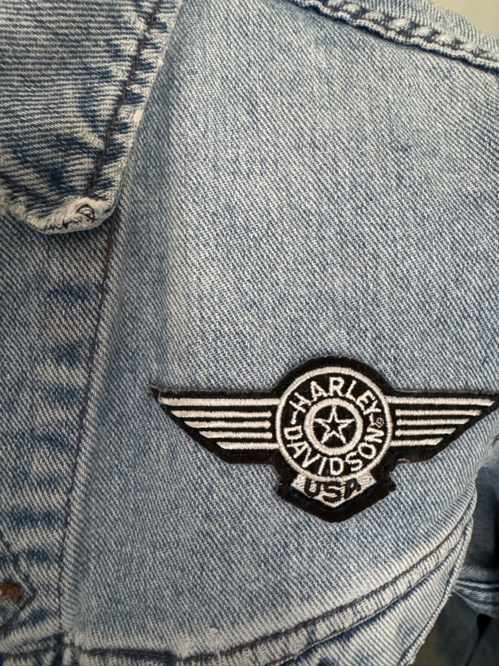 Harley-Davidson riveted Lee Denim Jacket trucker vintage size Medium